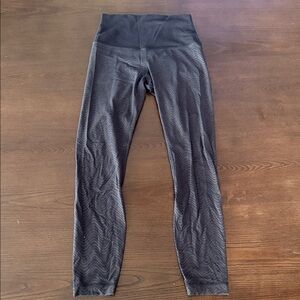 Lululemon 25” Leggings Black Wave Print High Rise Luxtreme Athletic
